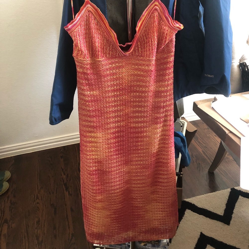 Missoni pink/orange/yellow spaghetti strap dress!